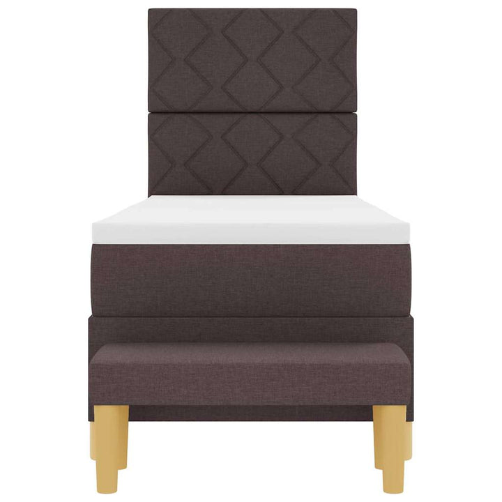 Box spring seng med hovedgærde Mørkebrun 200 x 80 cm Stof