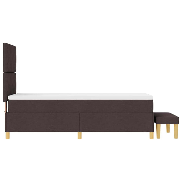 Box spring seng med hovedgærde Mørkebrun 200 x 80 cm Stof