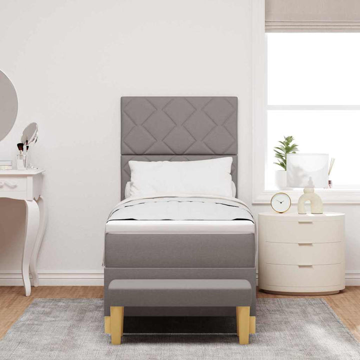 Box spring seng med hovedgærde Gråbrun 200 x 80 cm Stof