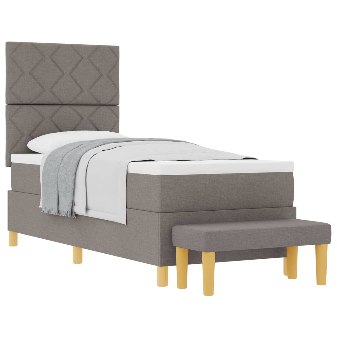 Box spring seng med hovedgærde Gråbrun 200 x 80 cm Stof