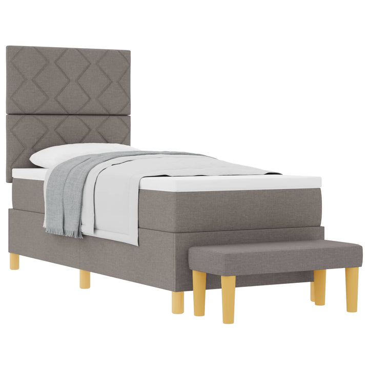Box spring seng med hovedgærde Gråbrun 200 x 80 cm Stof