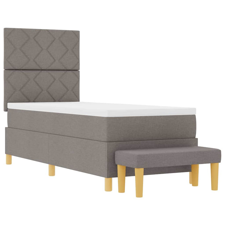 Box spring seng med hovedgærde Gråbrun 200 x 80 cm Stof