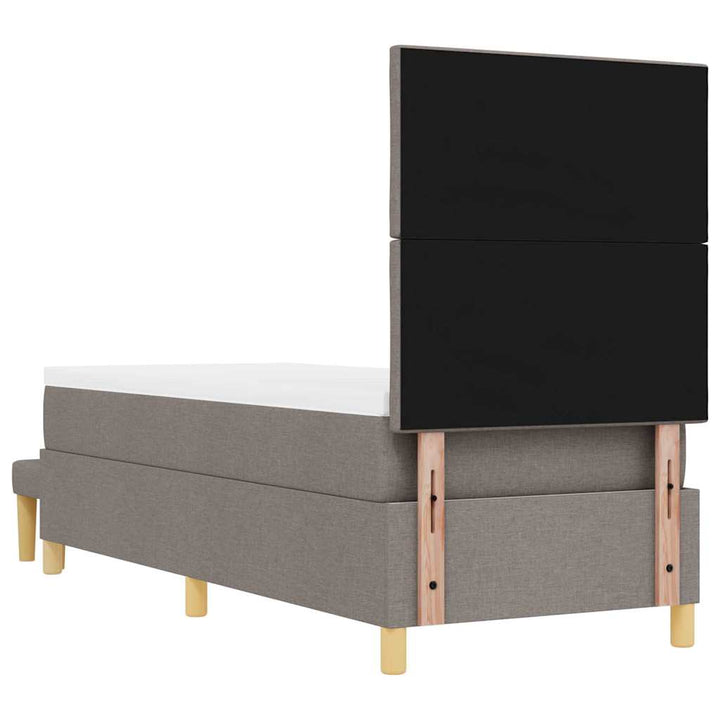 Box spring seng med hovedgærde Gråbrun 200 x 80 cm Stof