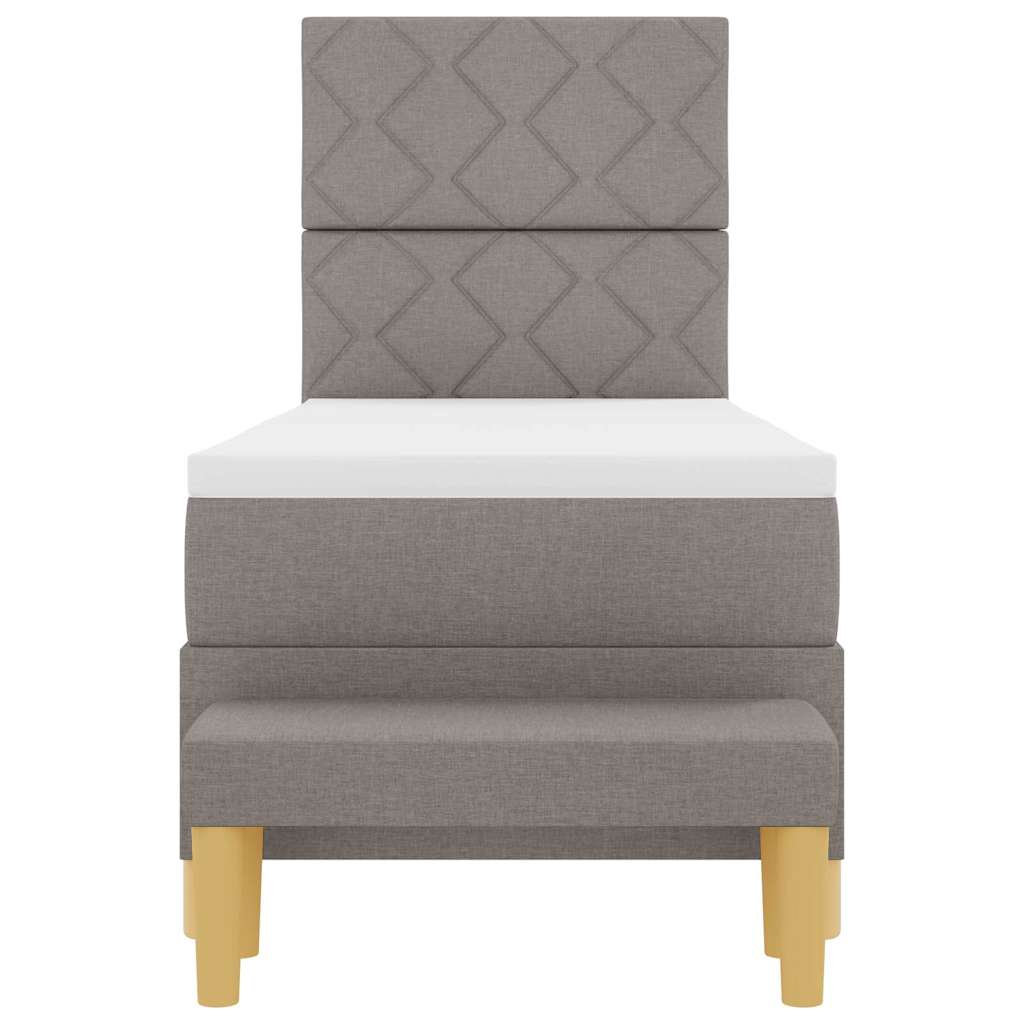 Box spring seng med hovedgærde Gråbrun 200 x 80 cm Stof
