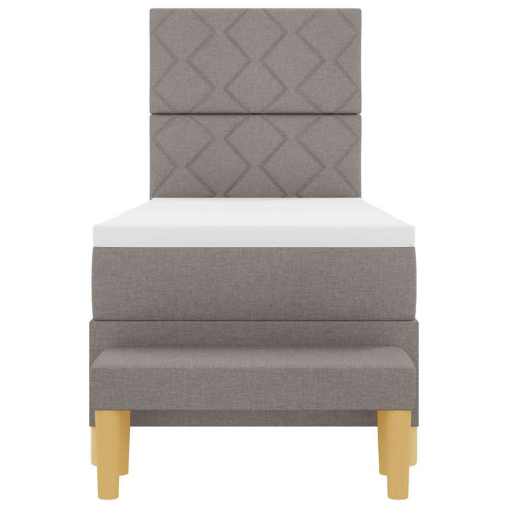 Box spring seng med hovedgærde Gråbrun 200 x 80 cm Stof