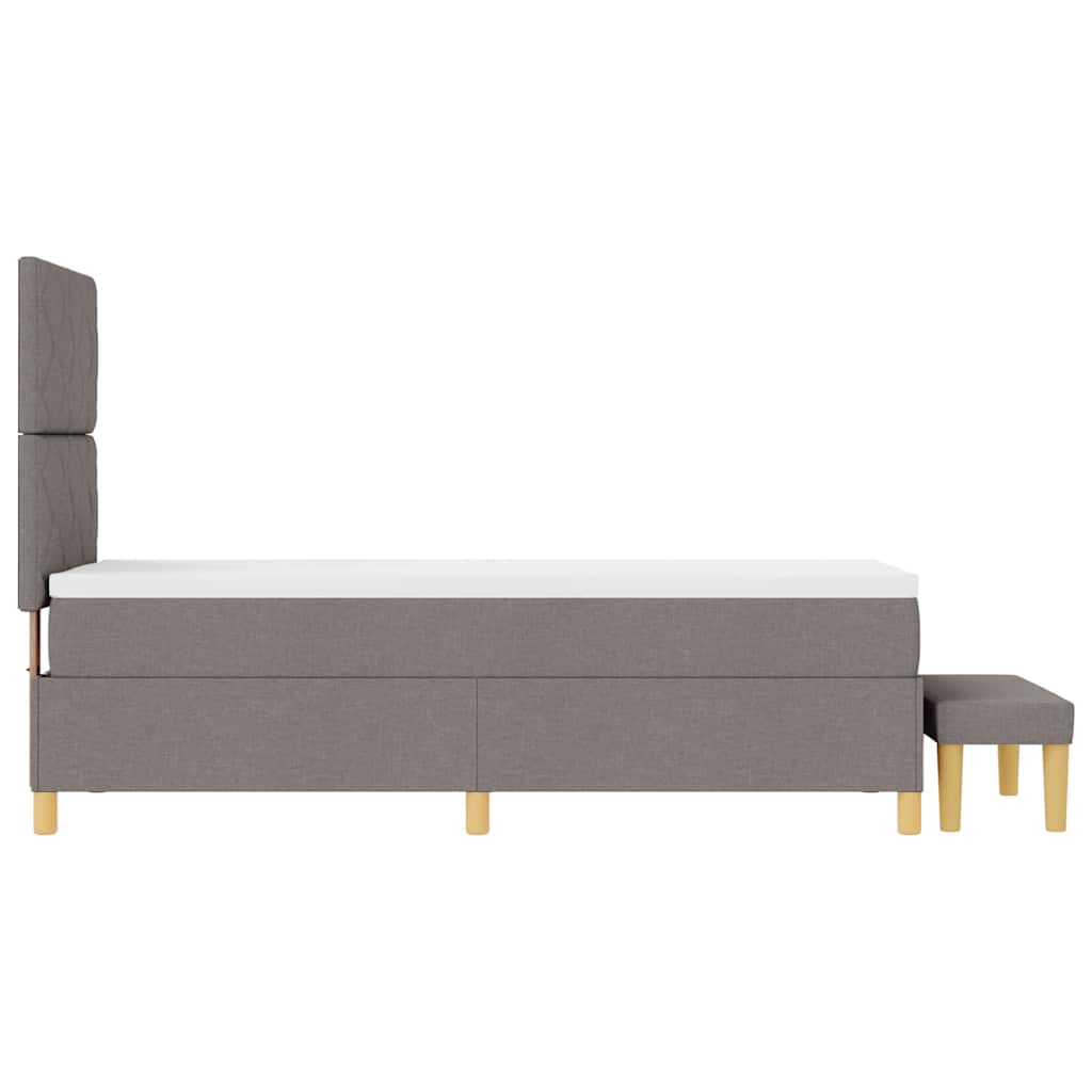Box spring seng med hovedgærde Gråbrun 200 x 80 cm Stof