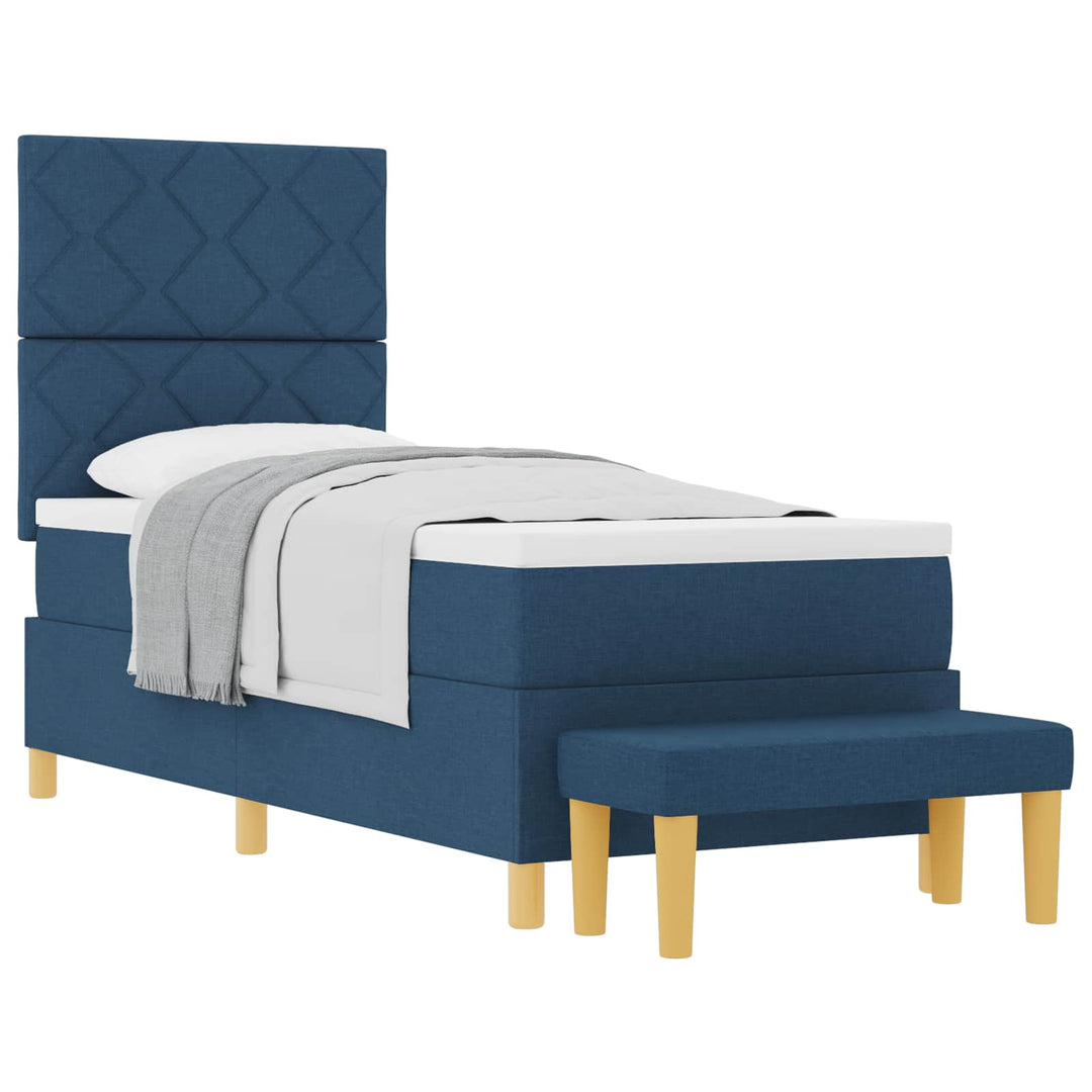 Box spring seng med hovedgærde Blå 200 x 80 cm Stof