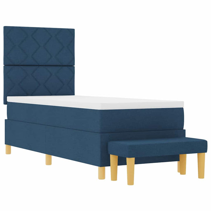 Box spring seng med hovedgærde Blå 200 x 80 cm Stof