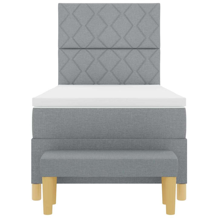 Box spring seng med pude Lysegrå 190 x 90 cm Stof