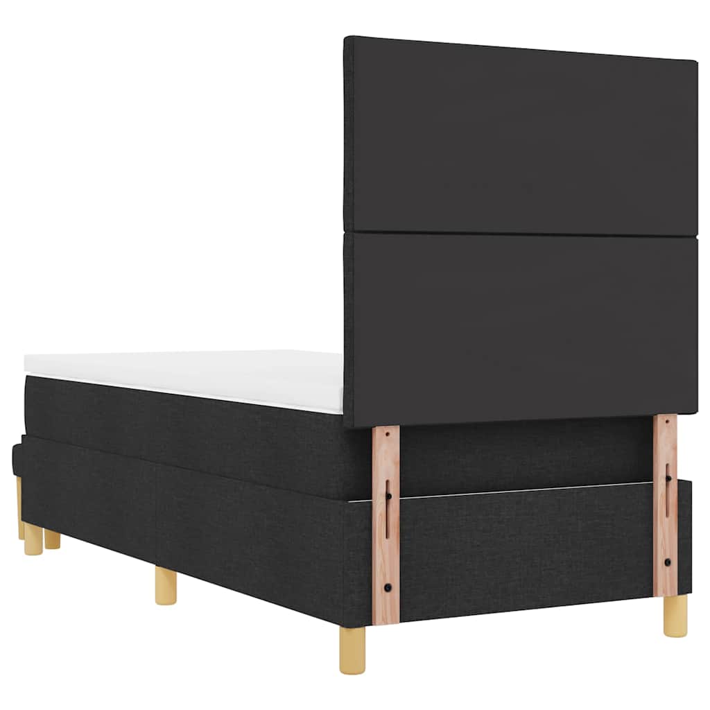 Box spring seng med pude med hovedgærde Sort 190 x 90 cm Stof