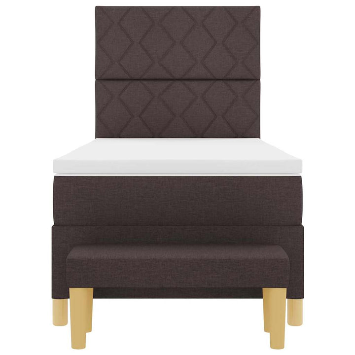 Box spring seng med hovedgærde Mørk Brun 190 x 90 cm Stof