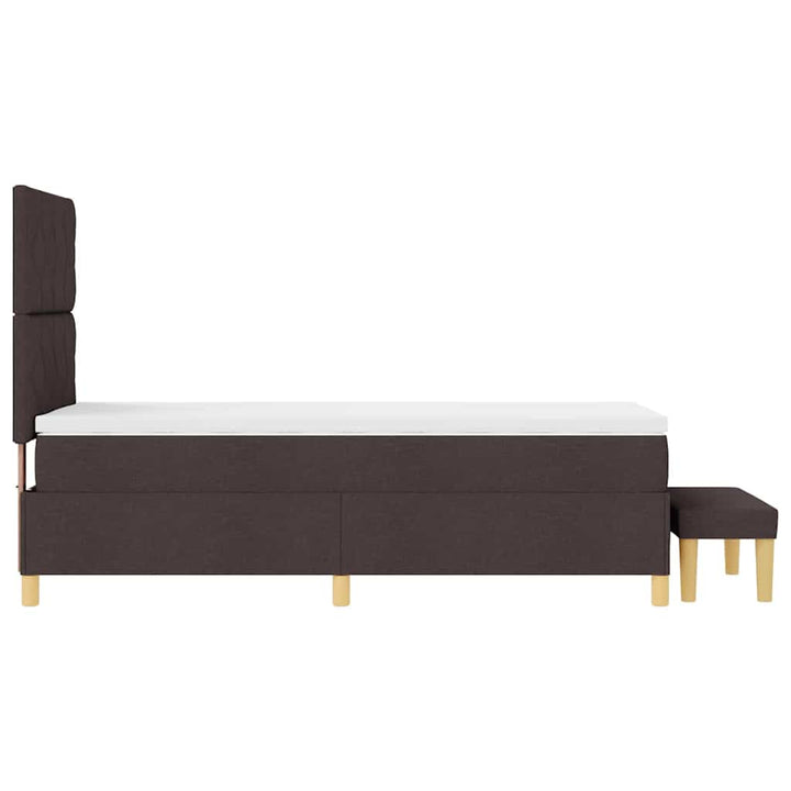 Box spring seng med hovedgærde Mørk Brun 190 x 90 cm Stof