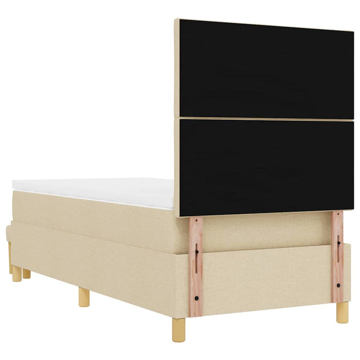 Box spring seng med pude med hovedgærde Creme 190 x 90 cm Stof