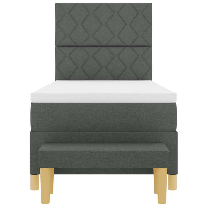 Box spring seng med hovedgærde Mørkegrå 200 x 90 cm Stof