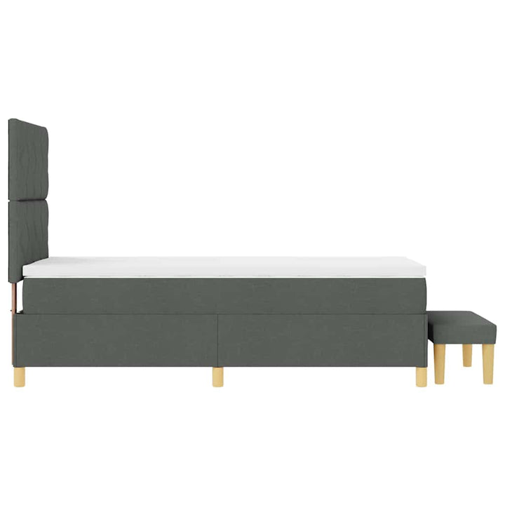 Box spring seng med hovedgærde Mørkegrå 200 x 90 cm Stof