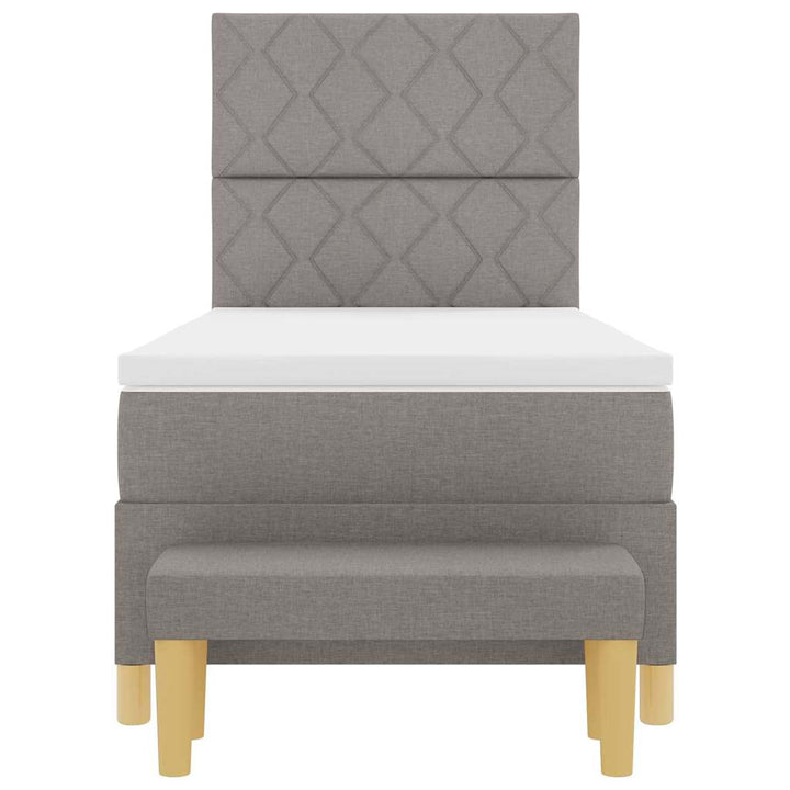 Box spring seng med hovedgærde Gråbrun 90 x 200 cm Stof