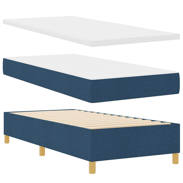 Box spring seng med pude med hovedgærde Blå 200 x 90 cm Stof