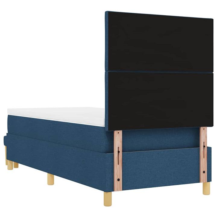 Box spring seng med pude med hovedgærde Blå 200 x 90 cm Stof