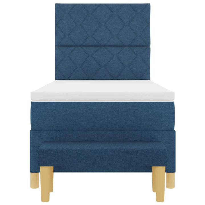 Box spring seng med pude med hovedgærde Blå 200 x 90 cm Stof
