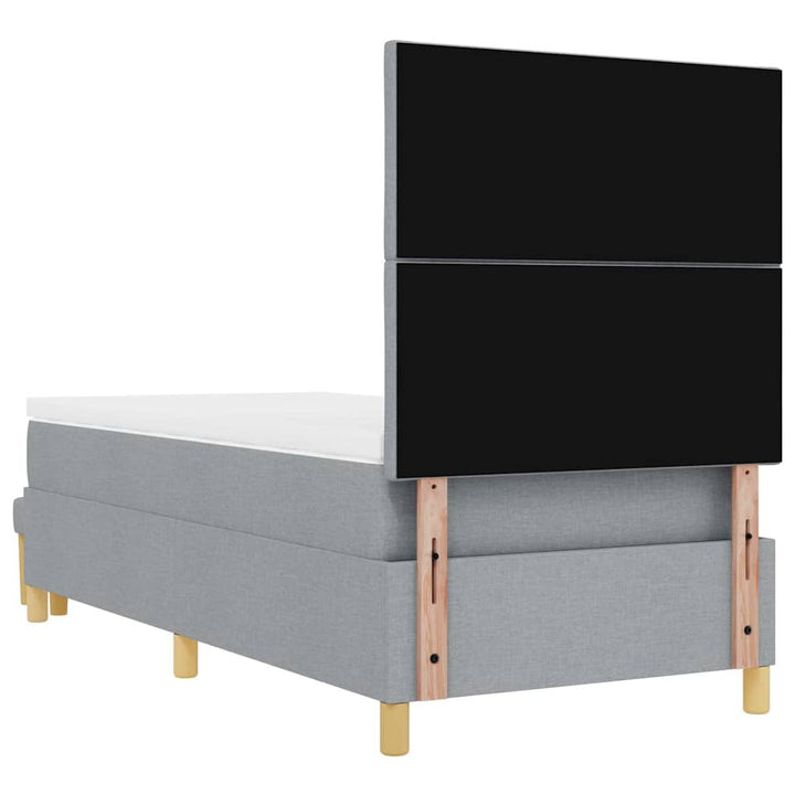 Box spring seng med pude Lysegrå 200 x 100 cm Stof