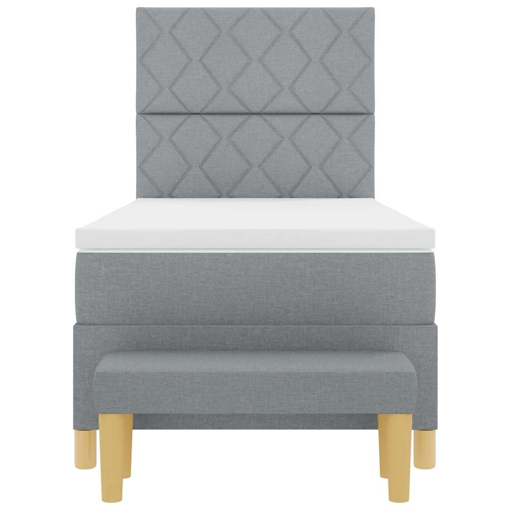 Box spring seng med pude Lysegrå 200 x 100 cm Stof
