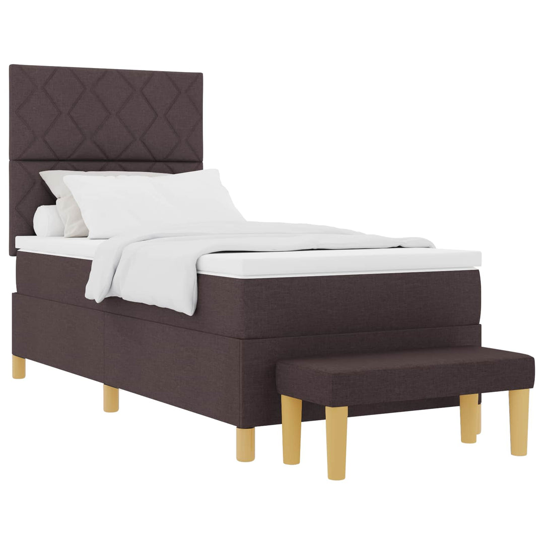 Box spring seng med pude Mørkebrun 200 x 100 cm Stof