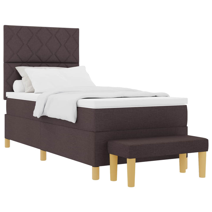 Box spring seng med pude Mørkebrun 200 x 100 cm Stof