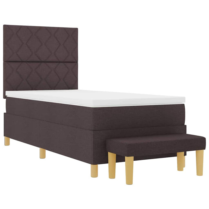 Box spring seng med pude Mørkebrun 200 x 100 cm Stof