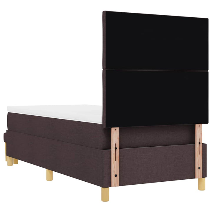 Box spring seng med pude Mørkebrun 200 x 100 cm Stof