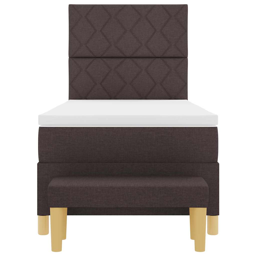 Box spring seng med pude Mørkebrun 200 x 100 cm Stof