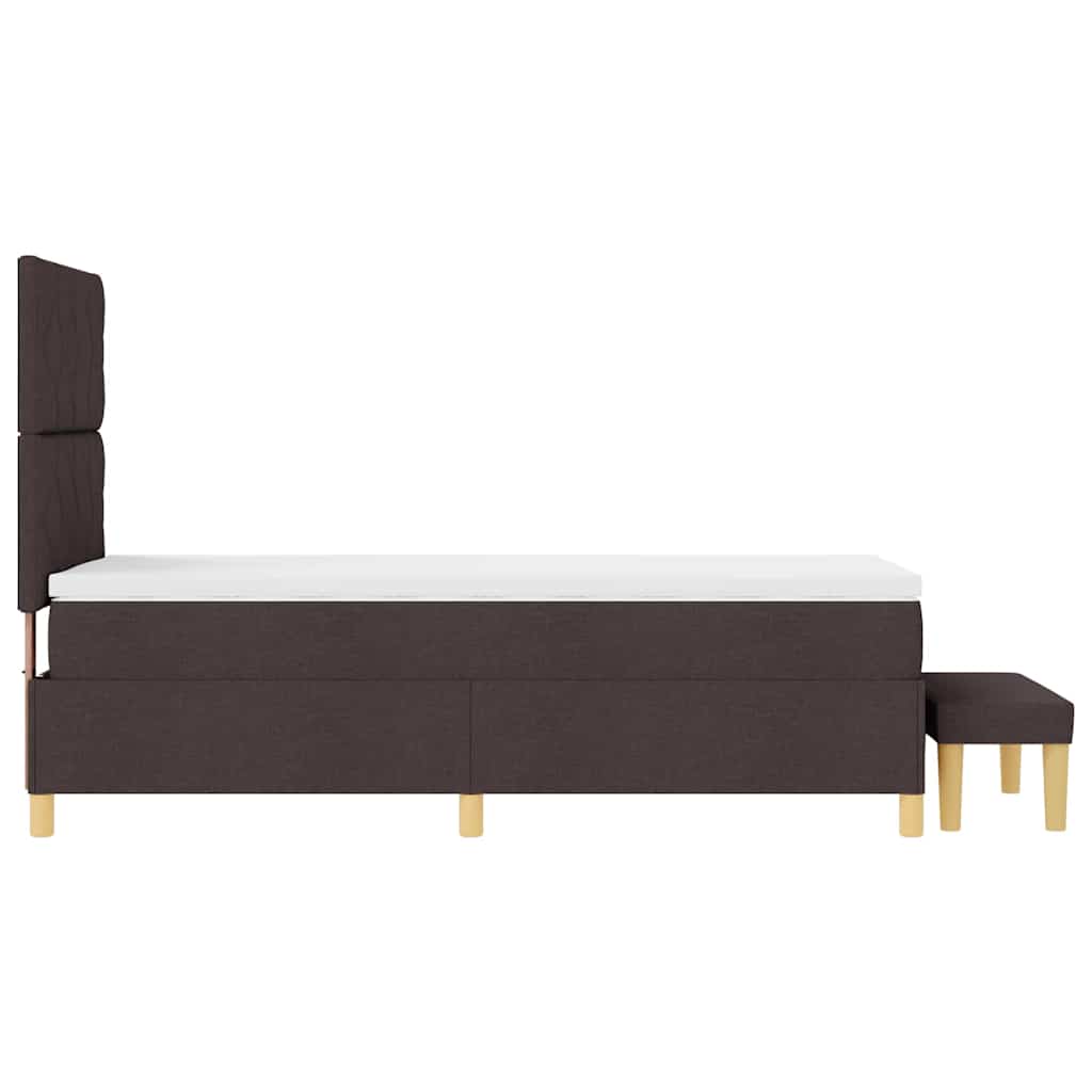 Box spring seng med pude Mørkebrun 200 x 100 cm Stof