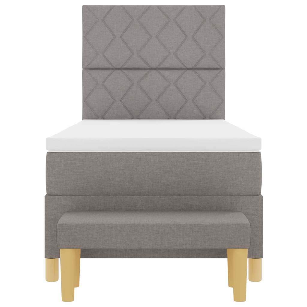 Box spring seng med madras Gråbrun 100 x 200 cm Stof