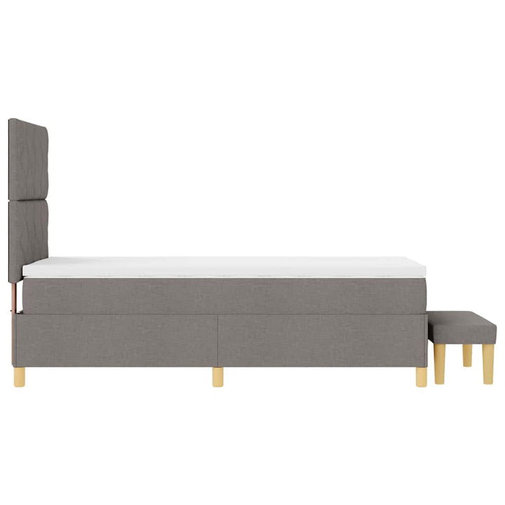 Box spring seng med madras Gråbrun 100 x 200 cm Stof
