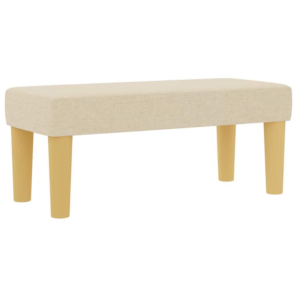 Box spring seng med pude med hovedgærde Creme 200 x 100 cm Stof