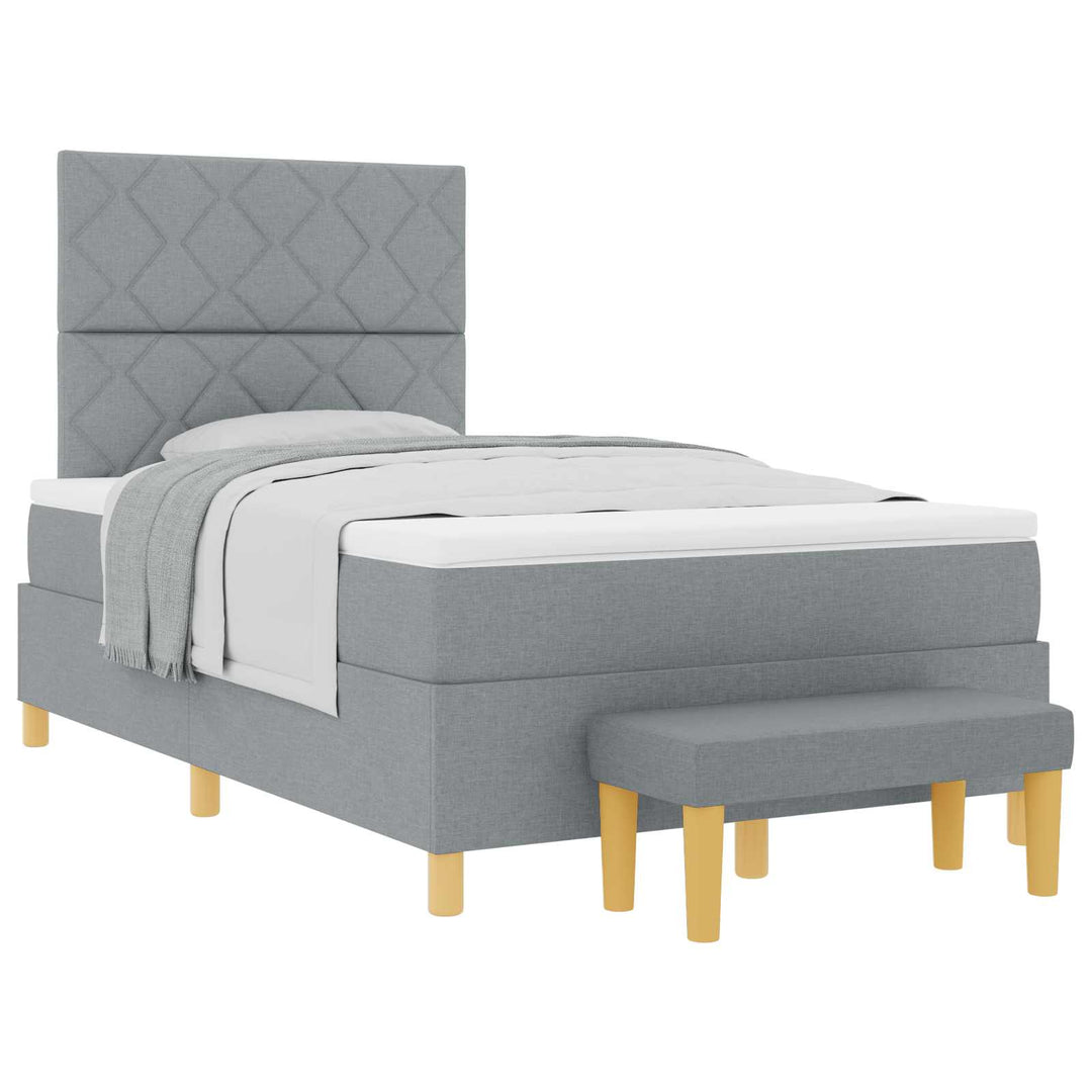 Box spring seng med pude Lysegrå 190 x 120 cm Stof