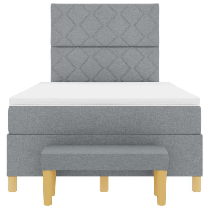 Box spring seng med pude Lysegrå 190 x 120 cm Stof