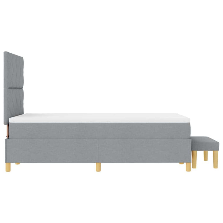 Box spring seng med pude Lysegrå 190 x 120 cm Stof