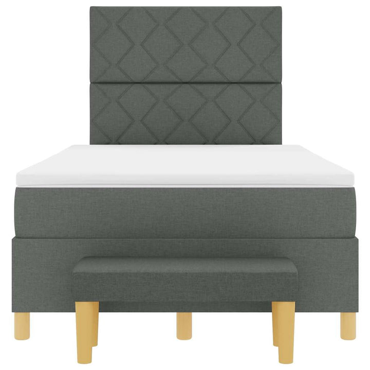 Box spring seng med hovedgærde Mørkegrå 190 x 120 cm Stof