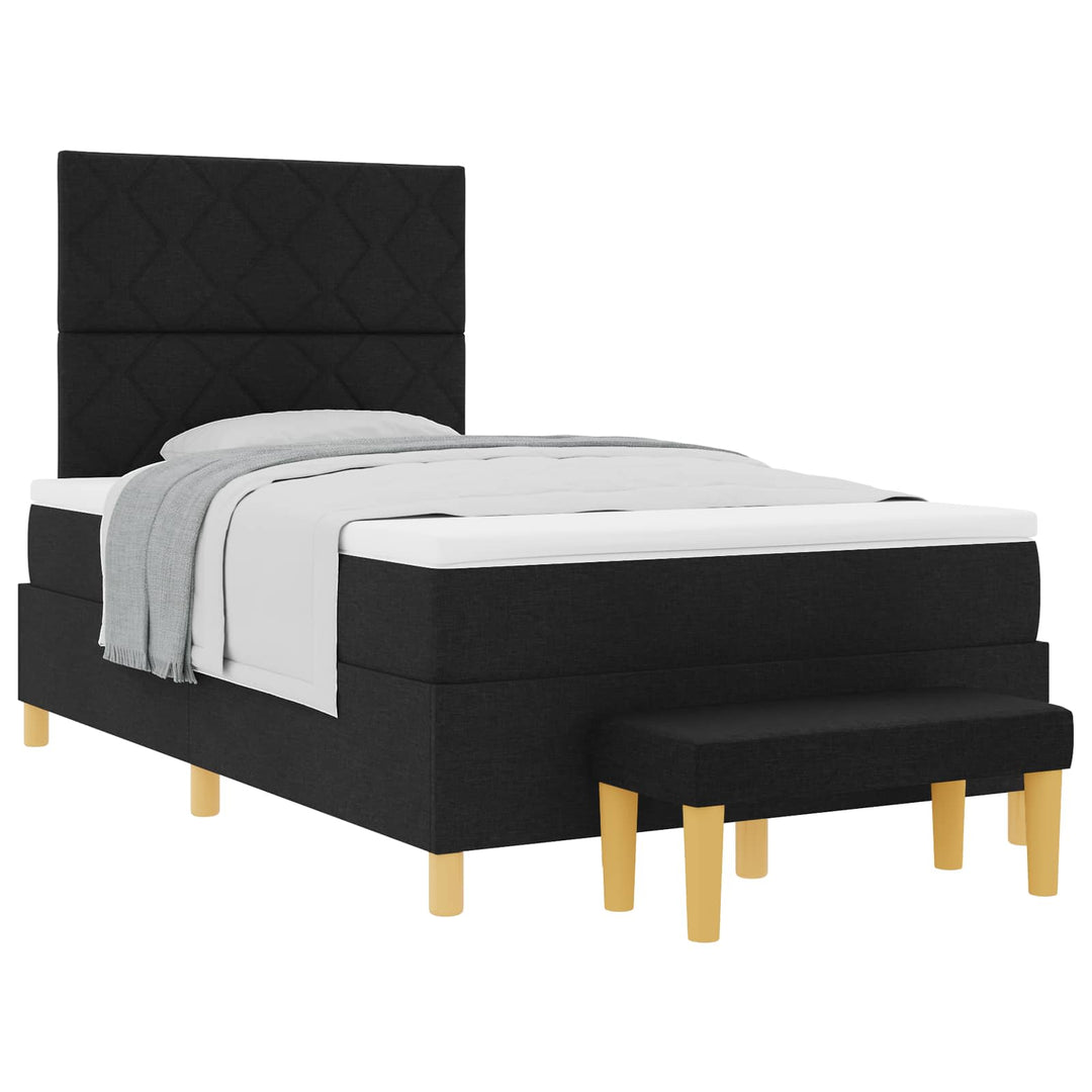 Box spring seng med hovedgærde Sort 190 x 120 cm Stof