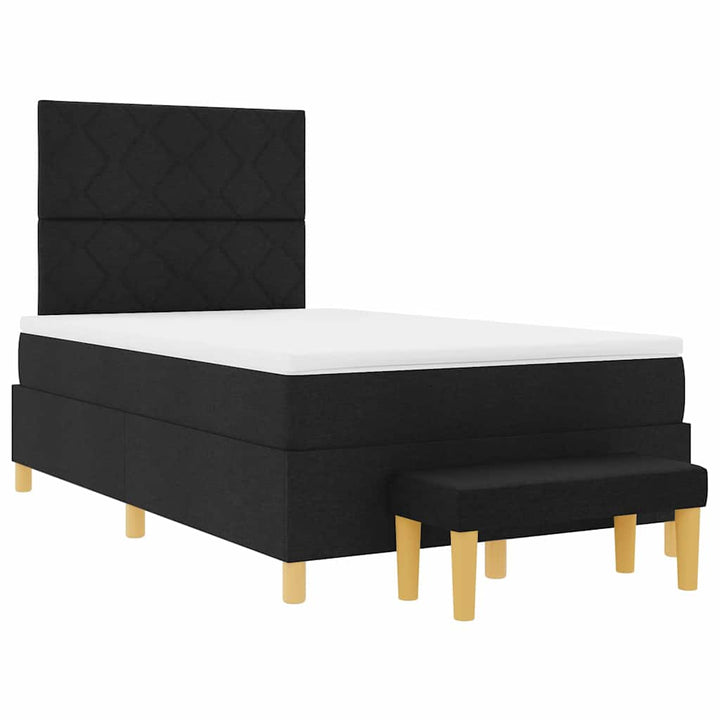 Box spring seng med hovedgærde Sort 190 x 120 cm Stof