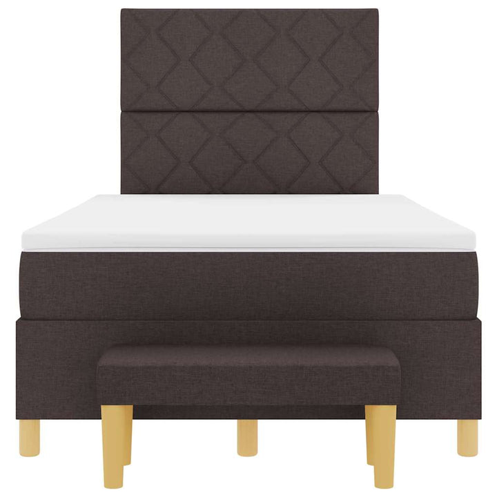 Box spring seng med hovedgærde Mørkebrun 190 x 120 cm Stof