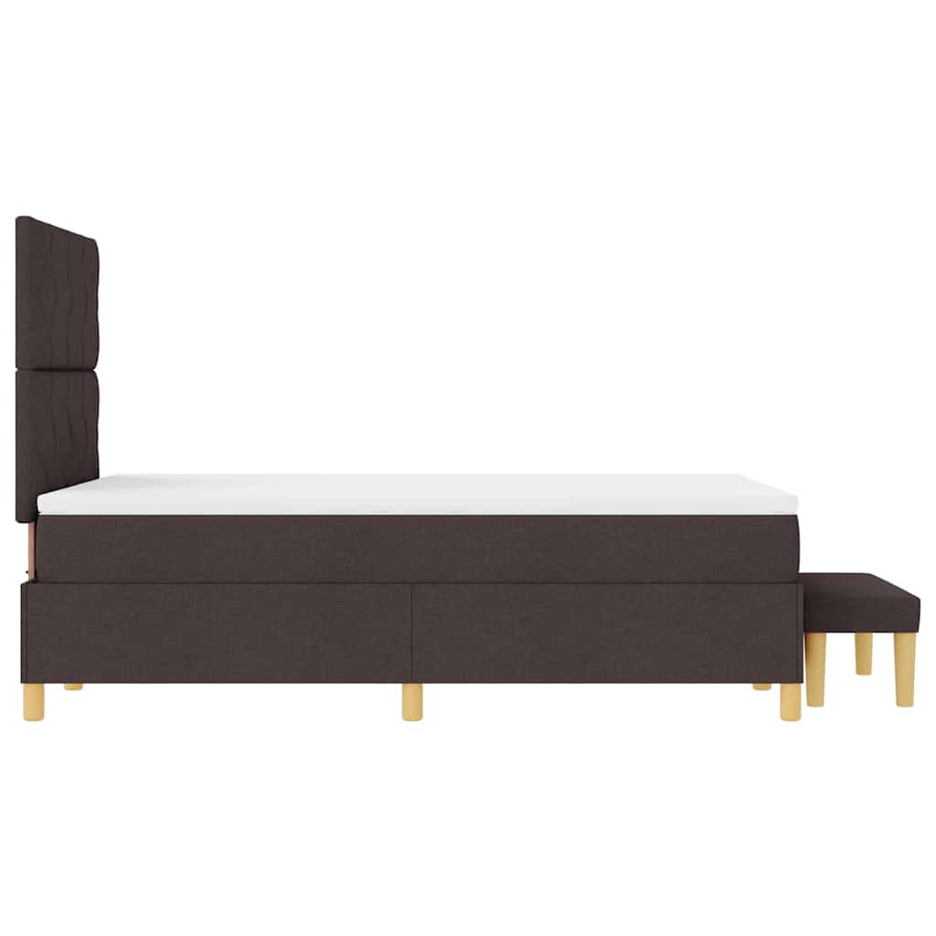 Box spring seng med hovedgærde Mørkebrun 190 x 120 cm Stof