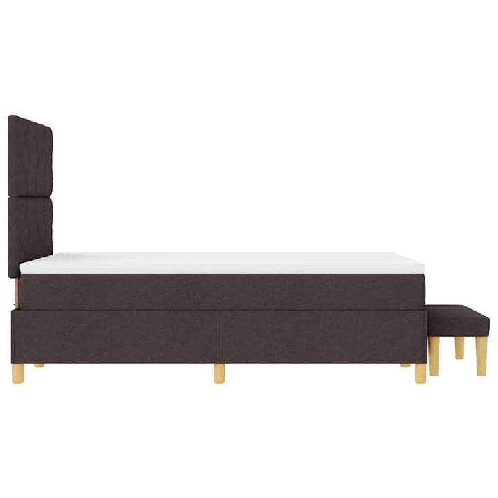 Box spring seng med hovedgærde Mørkebrun 190 x 120 cm Stof