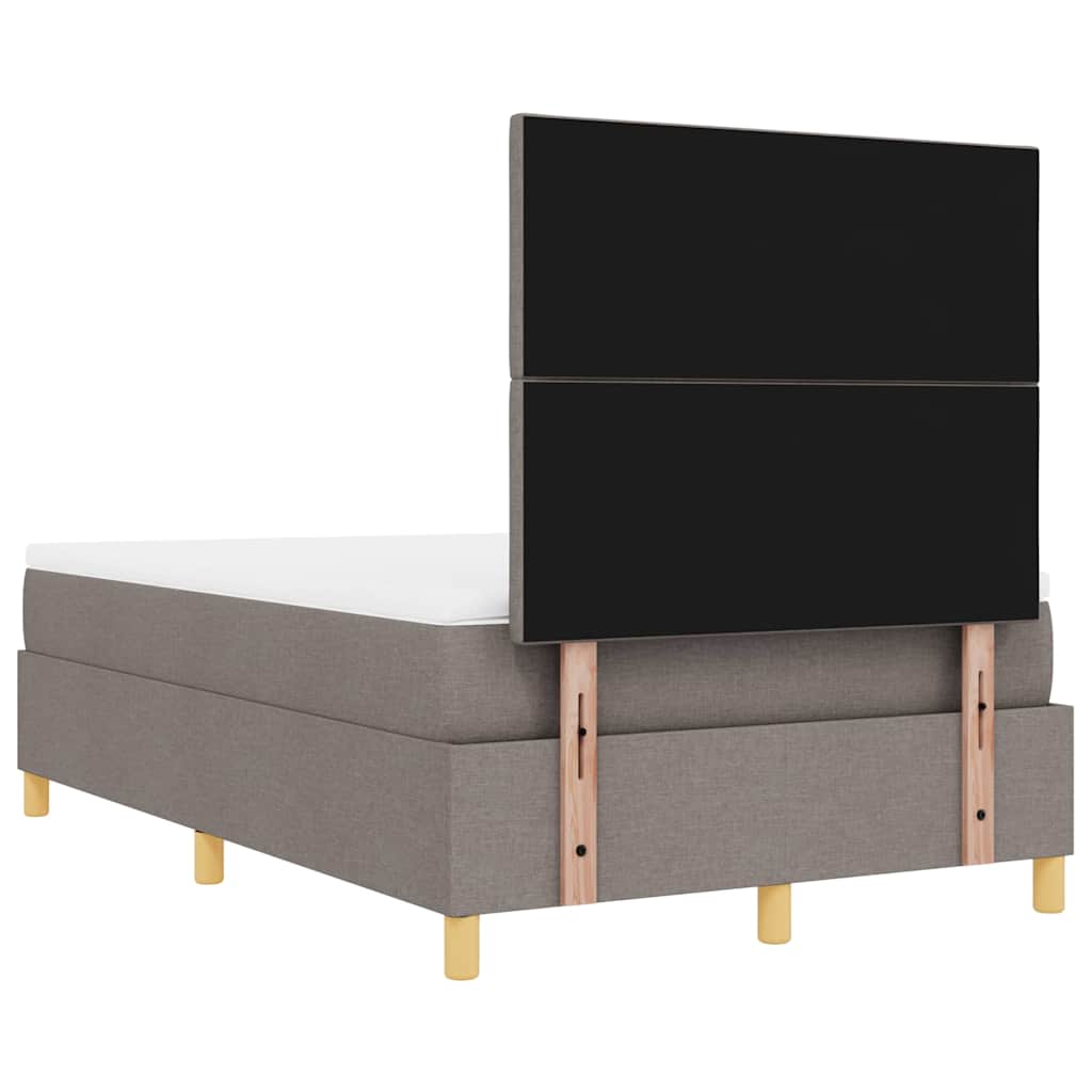 Box spring seng med hovedgærde Gråbrun 190 x 120 cm Stof