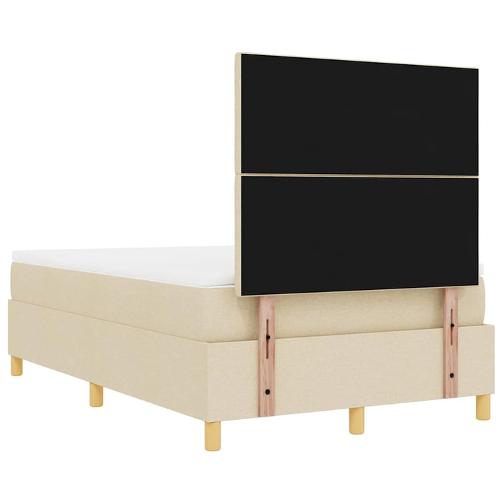 Box spring seng med hovedgærde Creme 190 x 120 cm Stof
