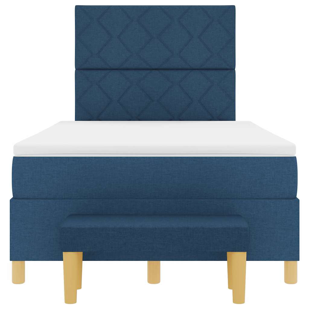Box spring seng med pude med hovedgærde Blå 190 x 120 cm Stof