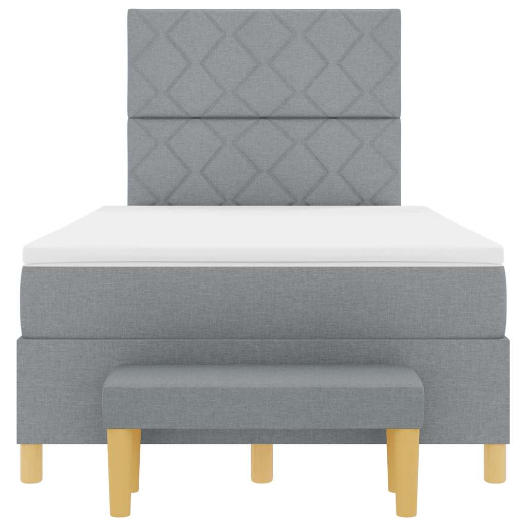 Box spring seng med pude Lysegrå 200 x 120 cm Stof