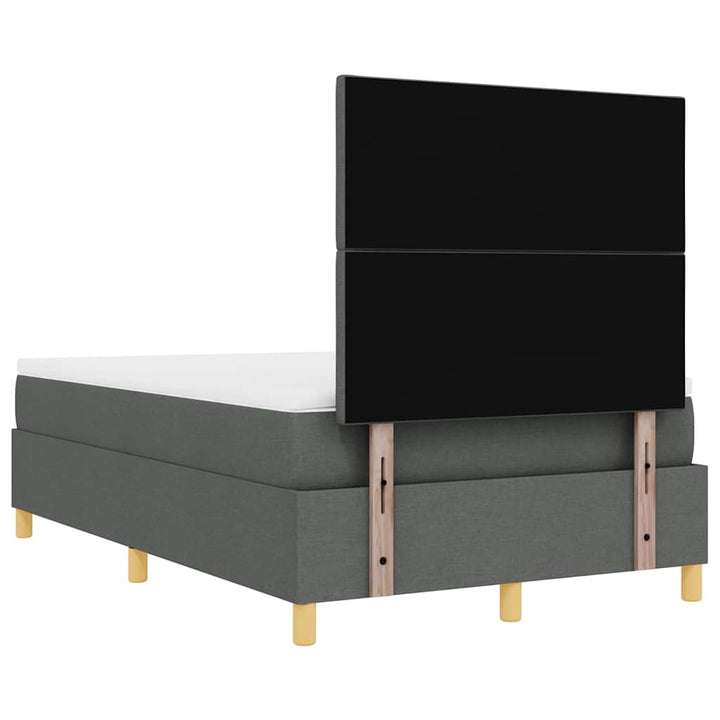 Box spring seng med pude Mørkegrå 200 x 120 cm Stof