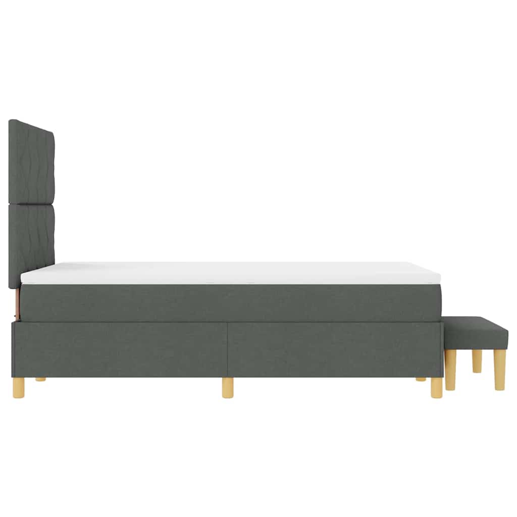 Box spring seng med pude Mørkegrå 200 x 120 cm Stof