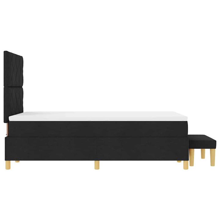 Box spring seng med pude med hovedgærde Sort 200 x 120 cm Stof